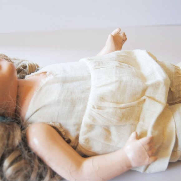 1930's Composition Nancy doll? 17" Open/close eyes with teeth - Picture 7 of 11